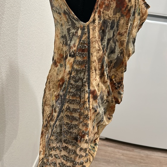 Haute Hippie Sequin Embellished Beaded Sleeveless Silk Blouse Top - Picture 3 of 7